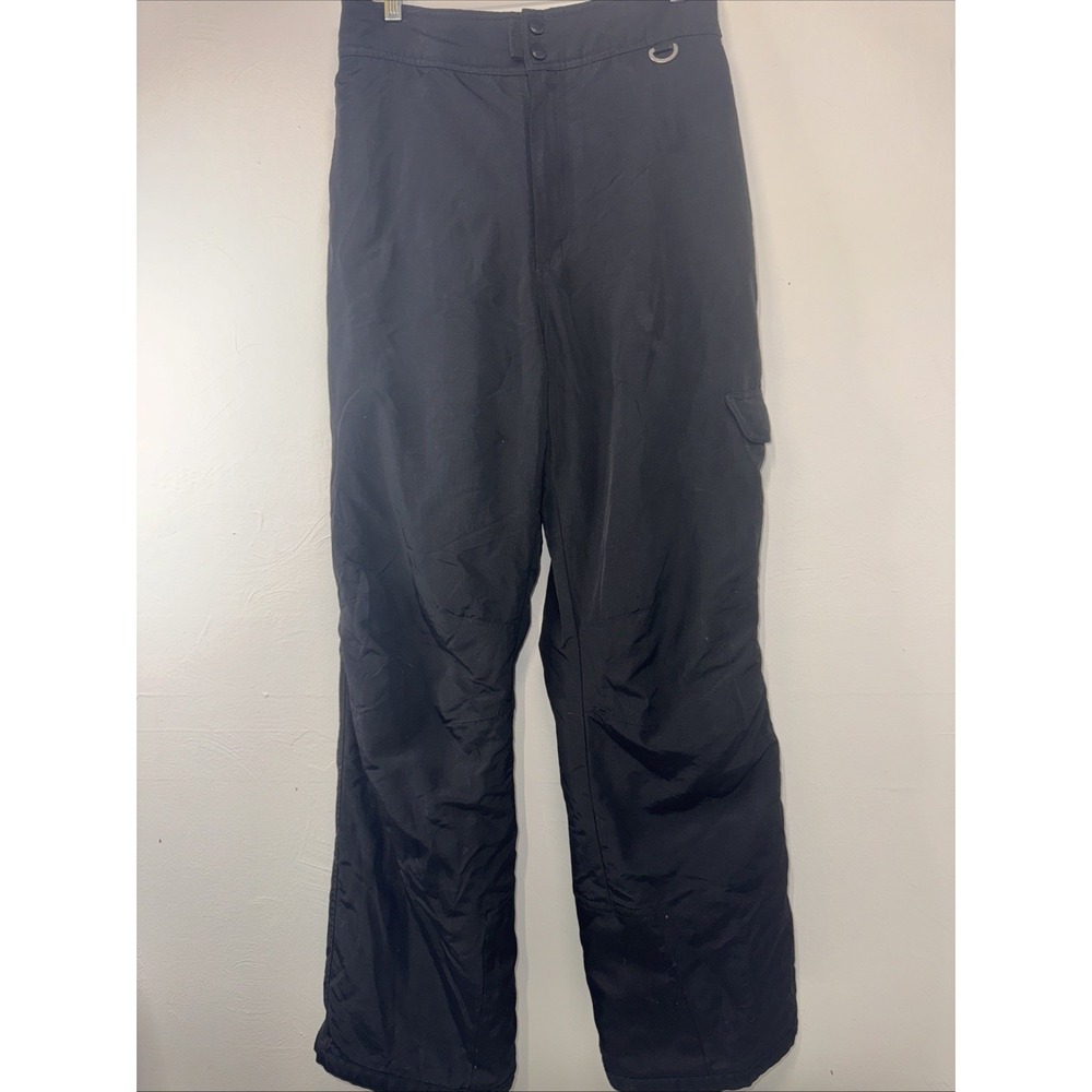 Slalom Men's Black Snow/Ski Pants Size Medium Adjustable Waist Waterproof Nylon